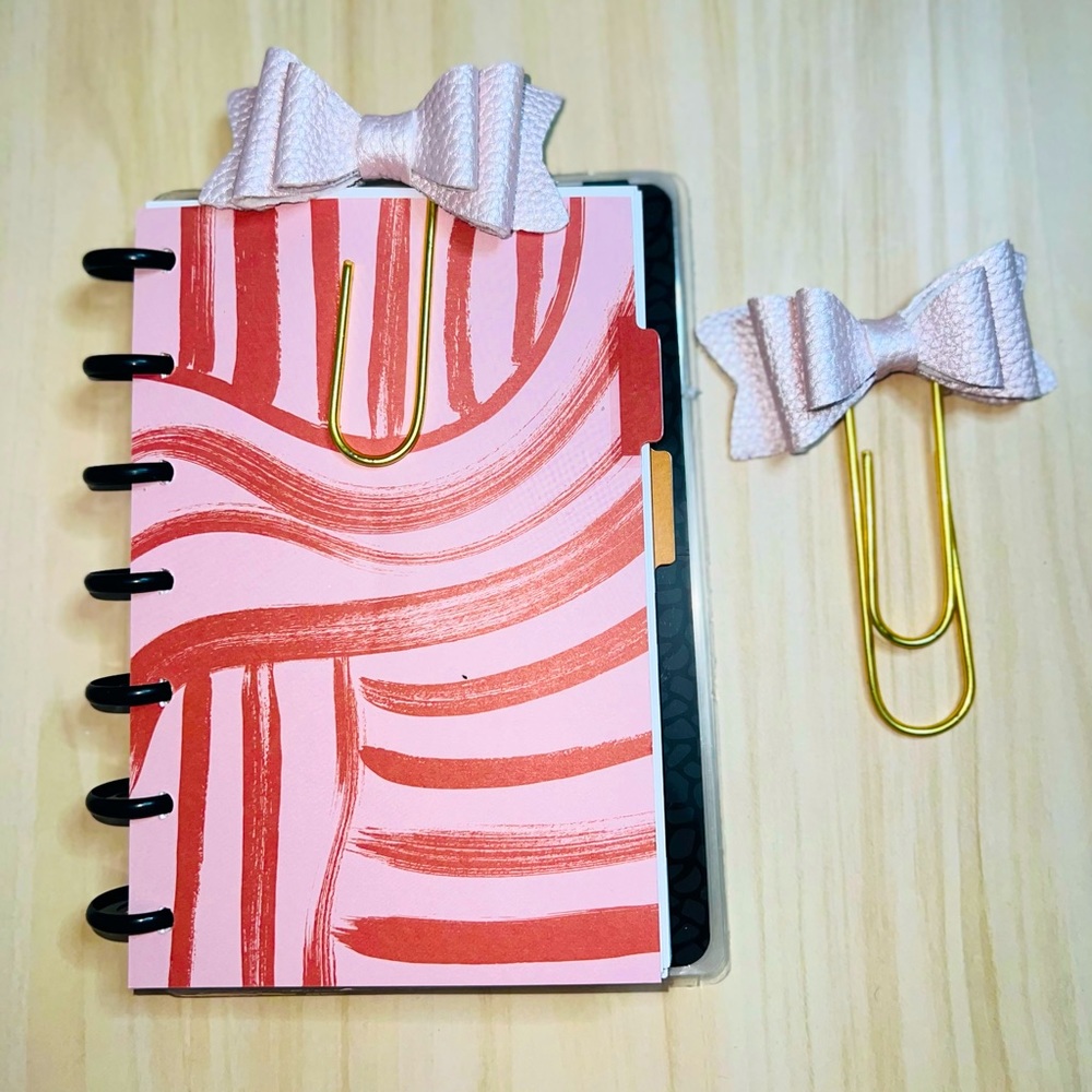 Happy planner Bow paper clips Jumbo size 2 pcs pink blush